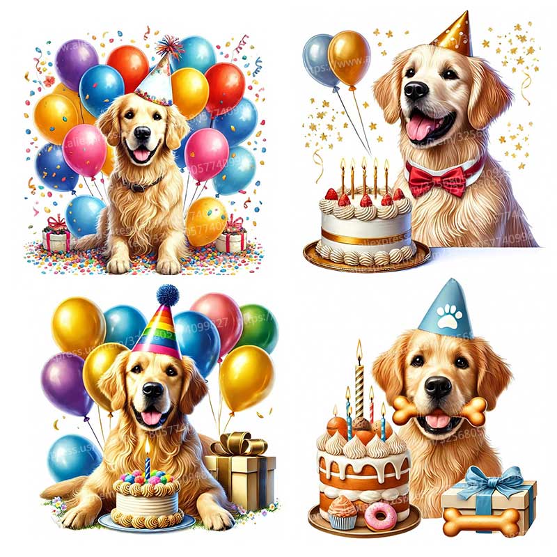 Happy Birthday Golden Retrieve - Pvc Panel Background 评论和价格
